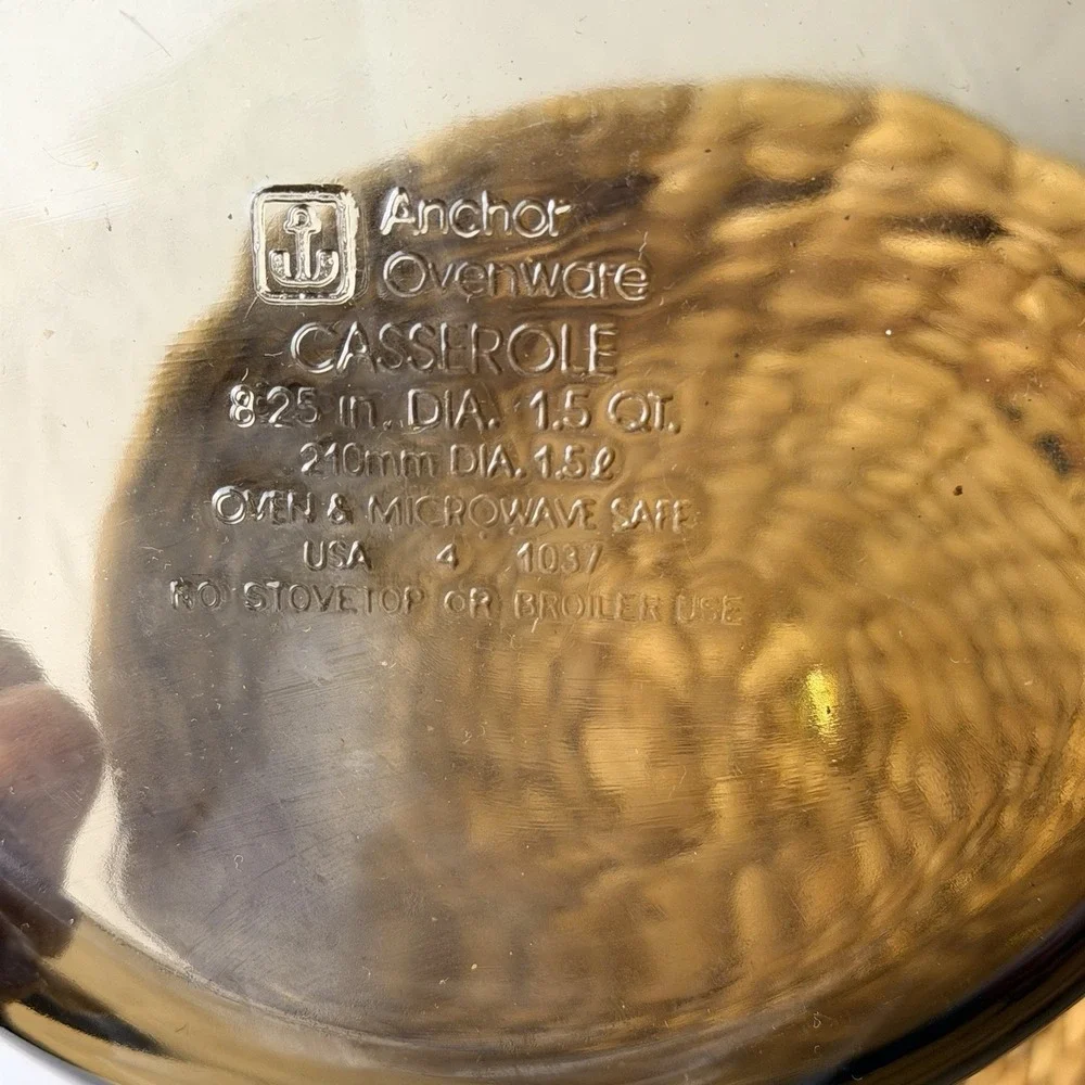 Vintage Anchor Hocking Amber 1 1/2 QT Casserole Dish 437